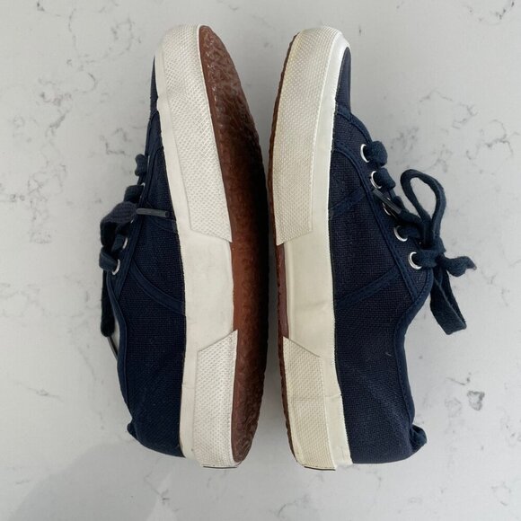 Bass Lo Cut Lace Up Textile Upper & Rubber Outersole Sneakers Navy Wht Sz 6.5M - Picture 4 of 11